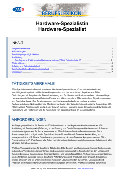Hardware-Spezialistin Hardware-Spezialist