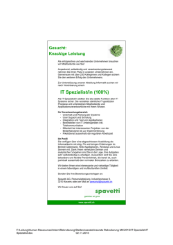 IT Spezialist/in (100%)