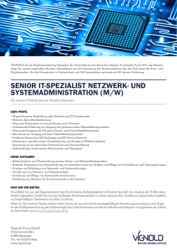 senior it-spezialist netzwerk- und systemadministration