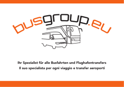 Il suo specialista per ogni viaggio e transfer aeroporti Ihr Spezialist
