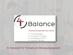 Ihr Spezialist f&uuml;r Therapie am Bewegungsapparat