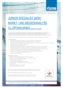 junior spezialist (m/w) markt- und medienanalyse