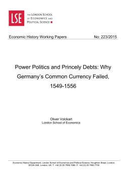 Power Politics and Princely Debts: Why Germany`s Common