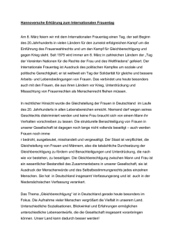 Hannoversche Erkl&auml;rung zum Internationalen