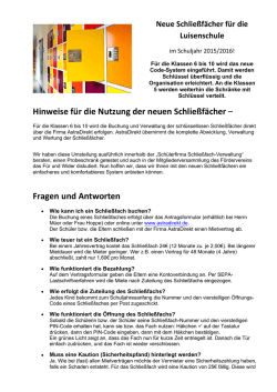 Hinweise zu den Schlie&szlig;f&auml;chern