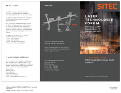 laser technologie forum - SITEC Industrietechnologie GmbH