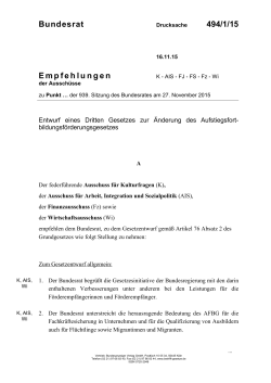 Bundesrat 494/1/15 Empfehlungen