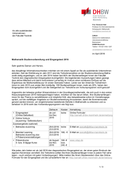 Rundschreiben an alle ausbildenden Unternehmen der Fakultät