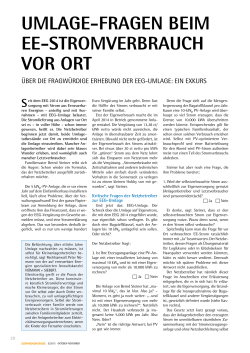 Recht-Umlagefragen beim EE Stromverbrauch