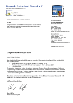 Dirigentenfortbildungen 2015 - Blasmusik