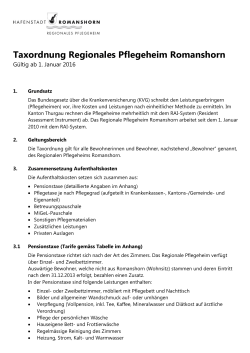 Taxordnung Regionales Pflegeheim Romanshorn