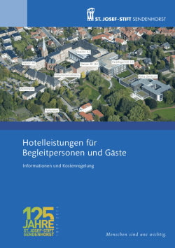 Hotelleistungen f&uuml;r Begleitpersonen und G&auml;ste