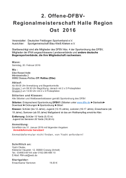 2. Offene-DFBV- Regionalmeisterschaft Halle Region Ost 2016