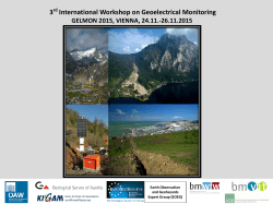 3rd International Workshop on Geoelectrical Monitoring