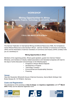 Invitation Workshop Africa 2016