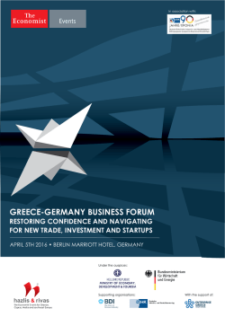 GREECE-GERMANY BUSINESS FORUM