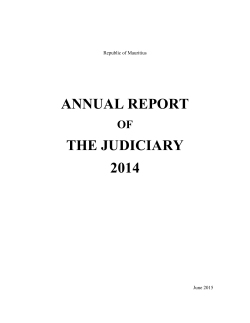 Annual Report of the Judiciary 2014 - Supreme Court