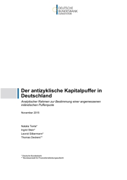 Der antizyklische Kapitalpuffer in Deutschland