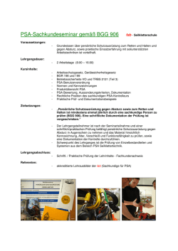Infoblatt PSA Sachkundelehrgang