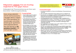 Stillgesetzter ortsfester Kran als Anschlagm&ouml;glichkeit f&uuml;r PSA