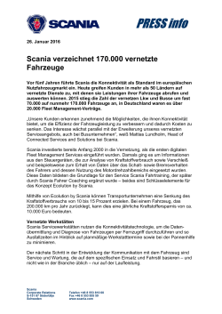 N16003DE Scania verzeichnet 170.000 vernetzte Fahrzeuge