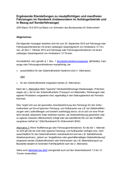 mautpflichtige Fahrzeuge im Handwerk