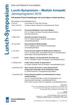 Lunch-Symposium - UniversitätsSpital Zürich