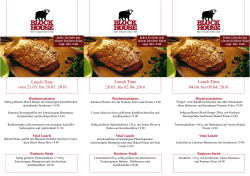 Lunch Time Lunch Time Lunch Time vom 21.03. bis 26.03. 2016