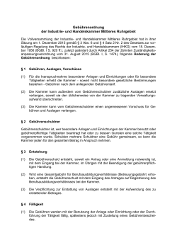 Gebührenordnung - IHK Mittleres Ruhrgebiet