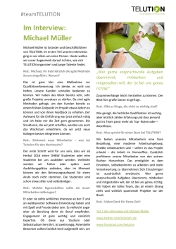 Im Interview: Michael M&uuml;ller