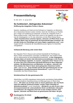 Pressemitteilung - Jobcenter Rhein Kreis Neuss