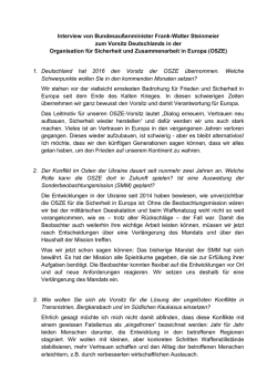 Interview von Au&szlig;enminister Steinmeier zum OSZE