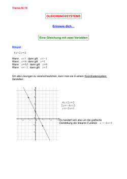GLEICHUNGSSYSTEME Eine Gleichung mit zwei Variablen