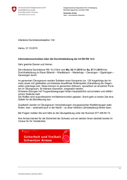 Infanterie Durchdienerbataillon 142 Aarau, 01.10.2015