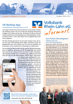 Herbst 2015 - Volksbank Rhein-Lahn