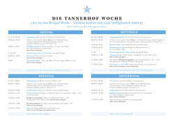 Tannerhof Wochenprogramm