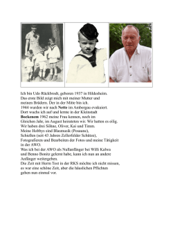 Ich bin Udo R&uuml;ckbrodt, geboren 1937 in Hildesheim