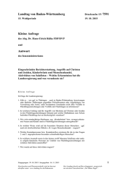 Drucksache 15 / 7591 - Landtag Baden W&uuml;rttemberg