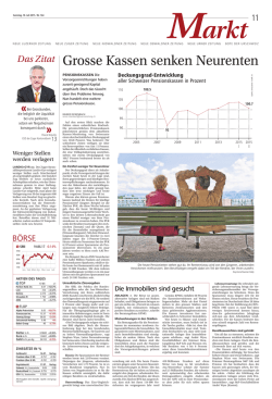 Grosse Kassen senken Neurenten