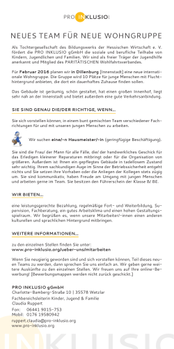 Stellenanzeige Hausmeister/-in Dillenburg (PDF