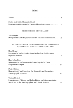 Imperial Subjects. Autobiographische Praxis in den
