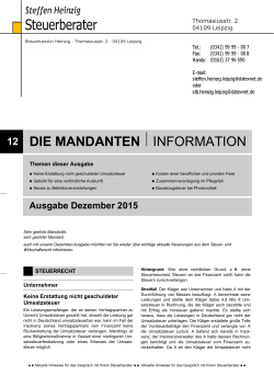 Mandanten-Information Dezember 2015