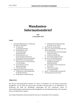 Mandanten- Informationsbrief