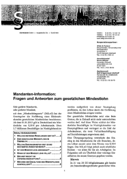 Mandanten-Information:
