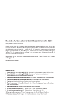 Mandanten-Rundschreiben für GmbH-Geschäftsführer