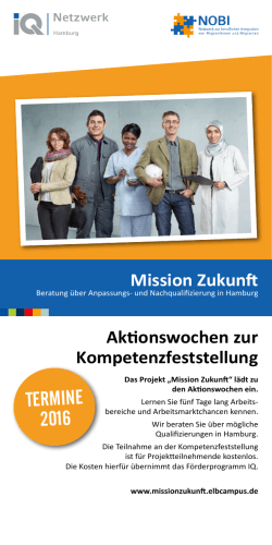 Flyer Aktionswochentermine 2016 - Mission Zukunft