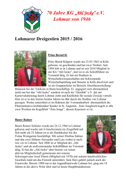 Lohmarer Dreigestirn 2015 / 2016 - Extra
