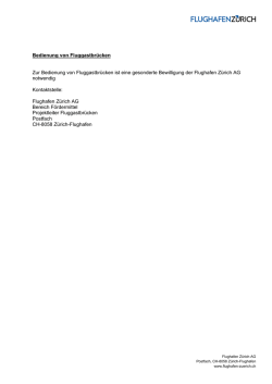Hinweis Bedienung Fluggastbr&uuml;cken