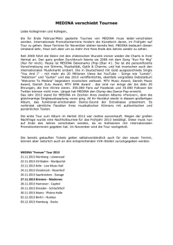MEDINA verschiebt Tournee