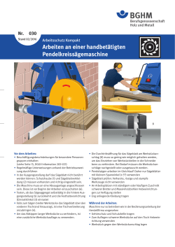 Arbeiten an einer handbet&auml;tigten Pendelkreiss&auml;gemaschine